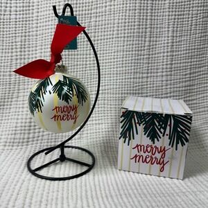 Coton Colors Happy Everything Balsam and Berry Merry Merry Glass Ornament NWT